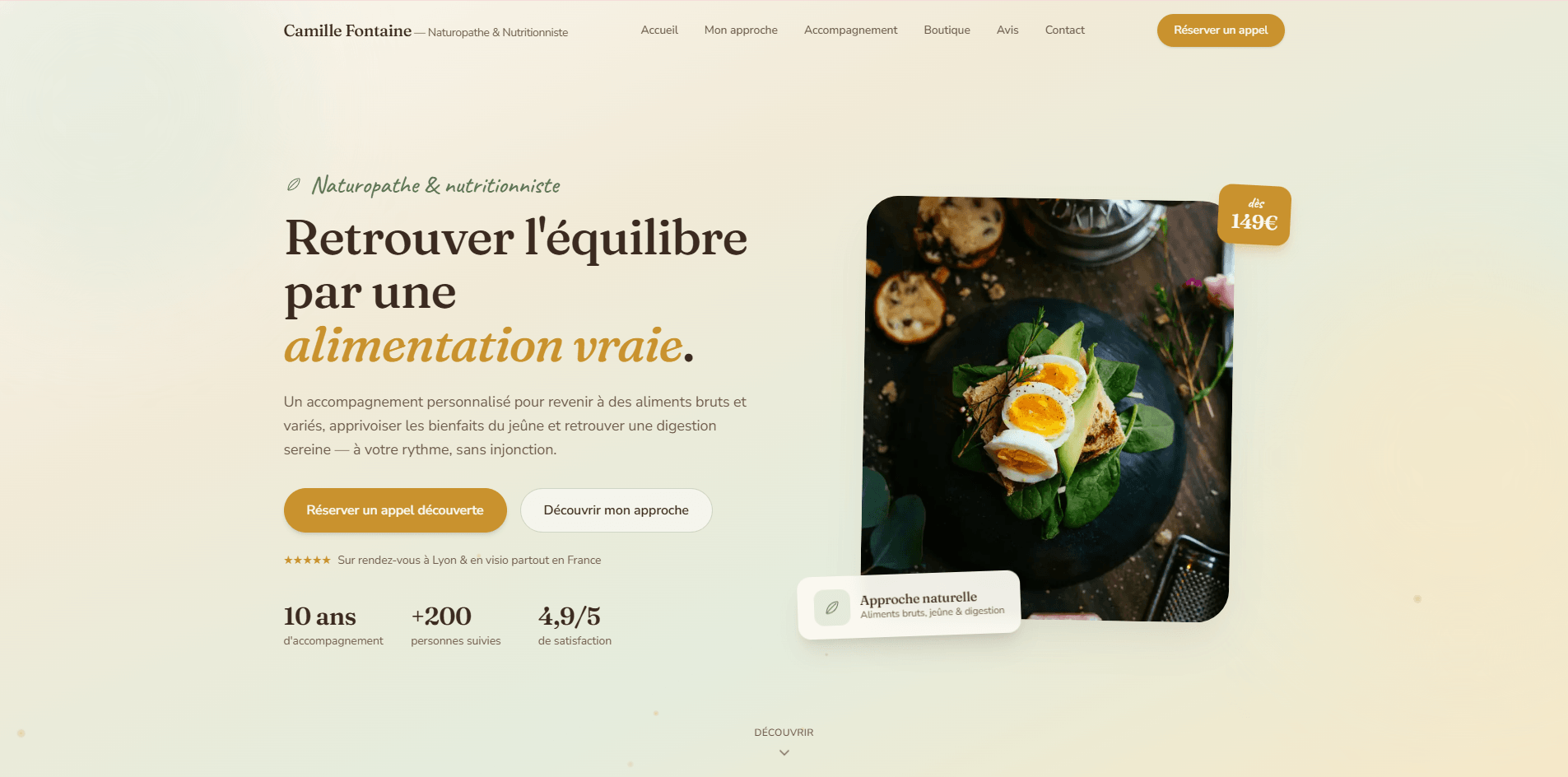 Aperçu du site de Camille Fontaine