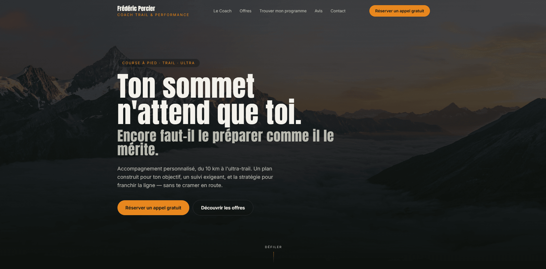 Aperçu du site de Frédéric Percier